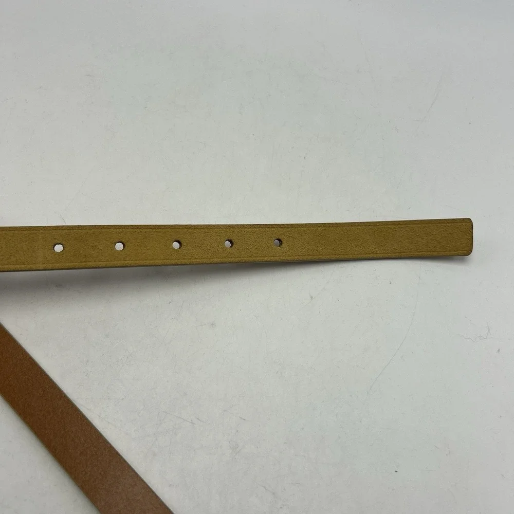 Banana Republic Belt Women Medium Skinny Suede Cow Leather Beige Capsule Minimal